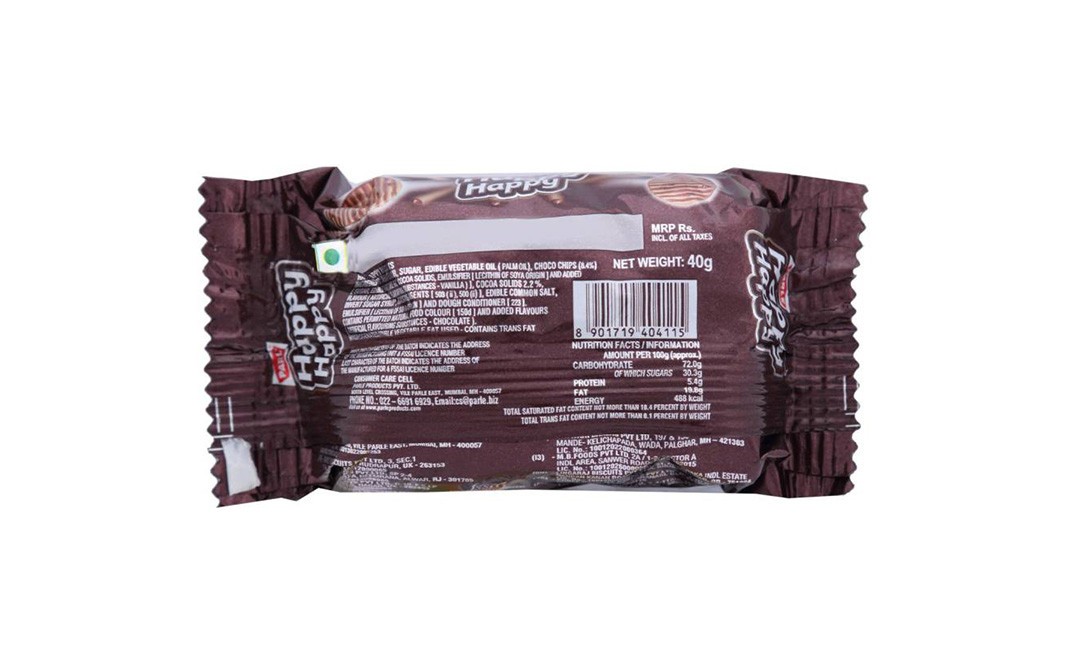 Parle Choco-Chip Cookies    Pack  40 grams